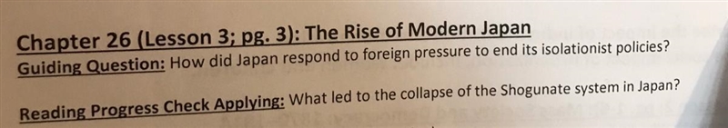 What led to the collapse of the Shogunate system in Japan? Someone help-example-1