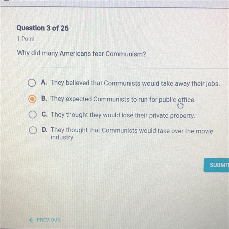 Why did many Americans fear Communism?-example-1