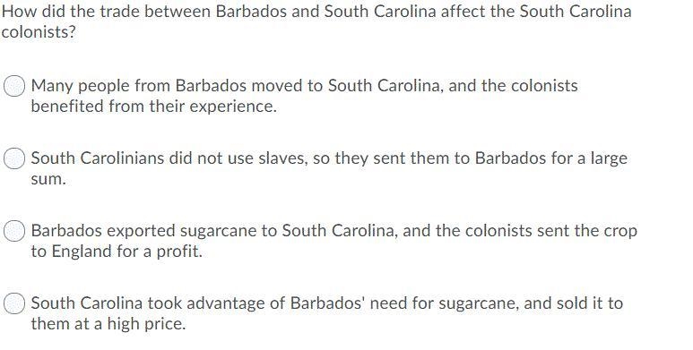 Social Studies-8th Grade-The Barbados Connection Extra Points If Its Correct! &gt-example-1