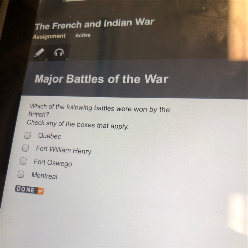 Which of the following battles were won by the British-example-1