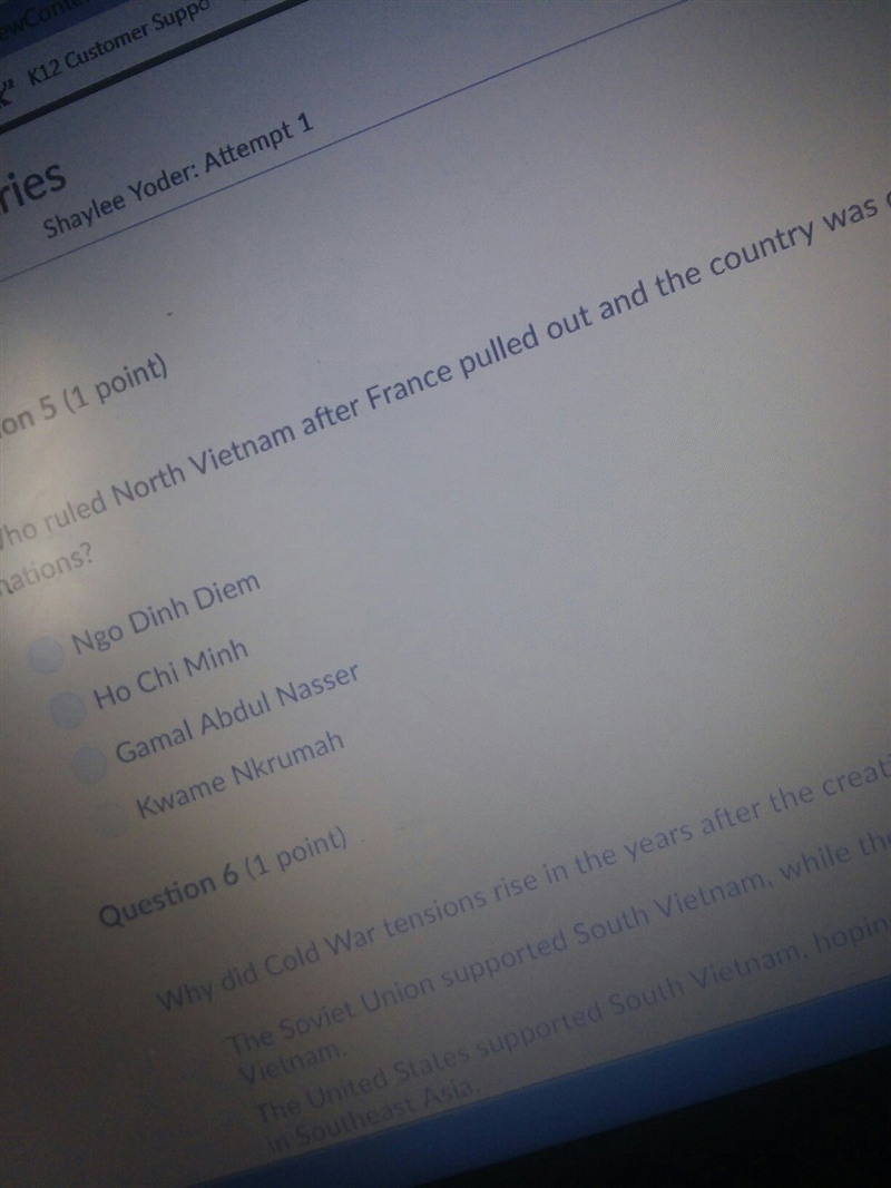 Who ruled North Vietnam after France pulled out and the country was divided into two-example-1