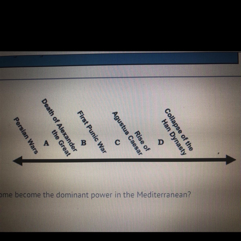 During what period did Rome become the dominant power in the Mediterranean? A,B,C-example-1