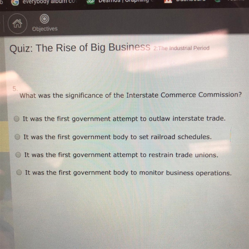 What was significance of the interstate commerce commission?-example-1