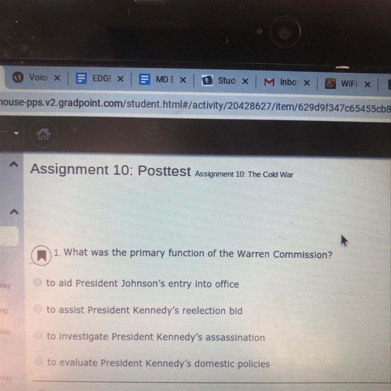 HELP PLZ!! What was the primary function of the warren commission ? To aid President-example-1