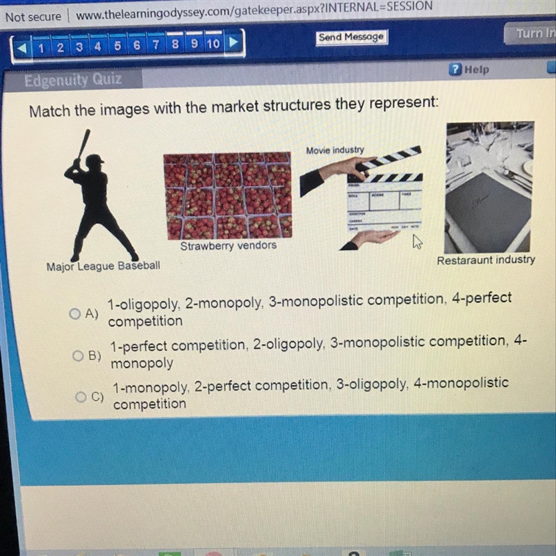 Match the images with the market structures they represent: A) 1-oligopoly, 2-monopoly-example-1