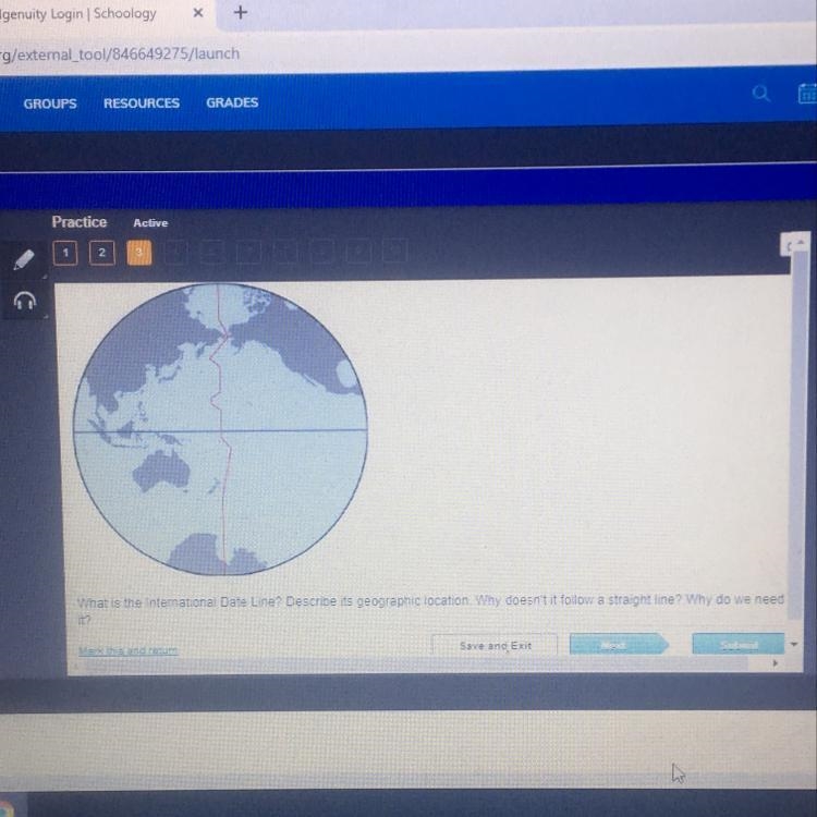 What is the international date line? Describe its geographic location. Why doesn’t-example-1