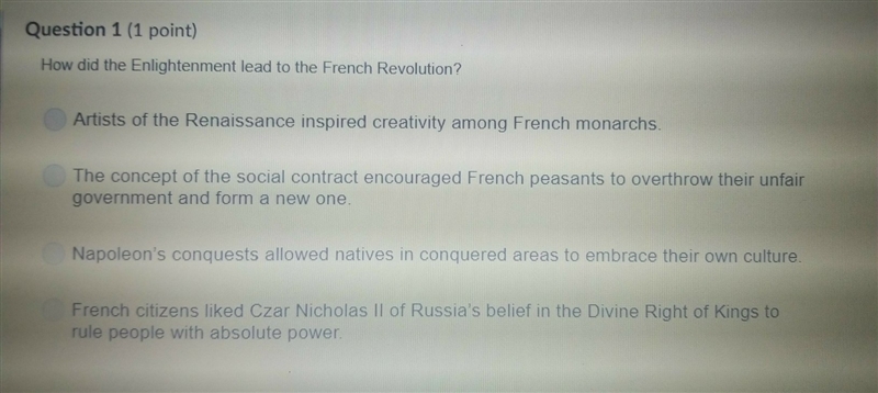 Using the picture how did the Enlightenment lead to French Revolution-example-1