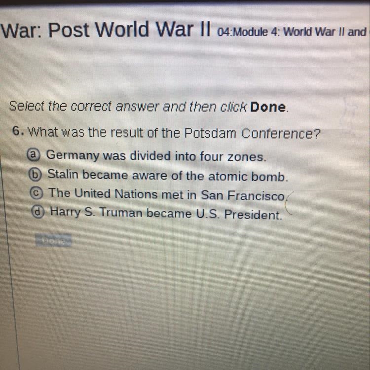 What was the result of the Potsdam conference-example-1