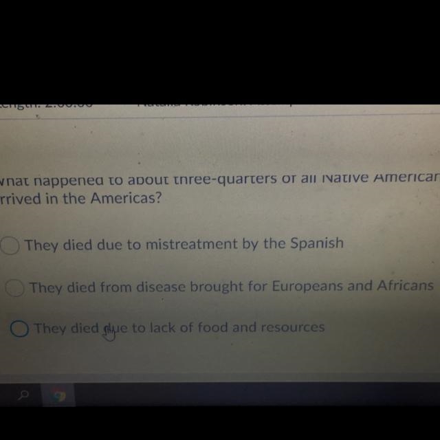 What happened to about three-quarters of all Native Americans after Europeans arrived-example-1