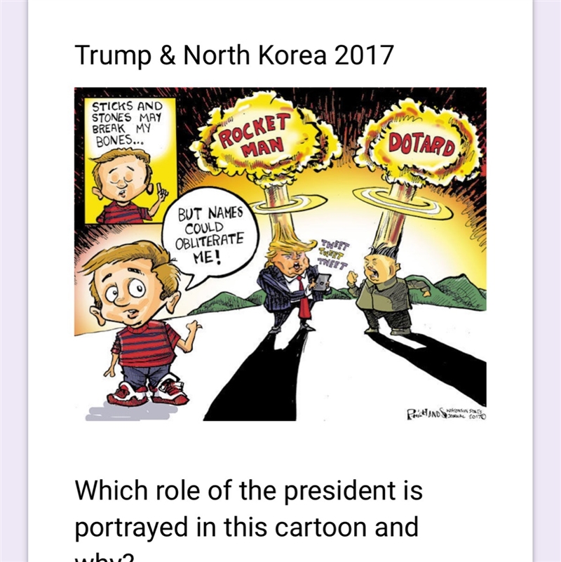 Which role of the president is portrayed in this cartoon and why?-example-1