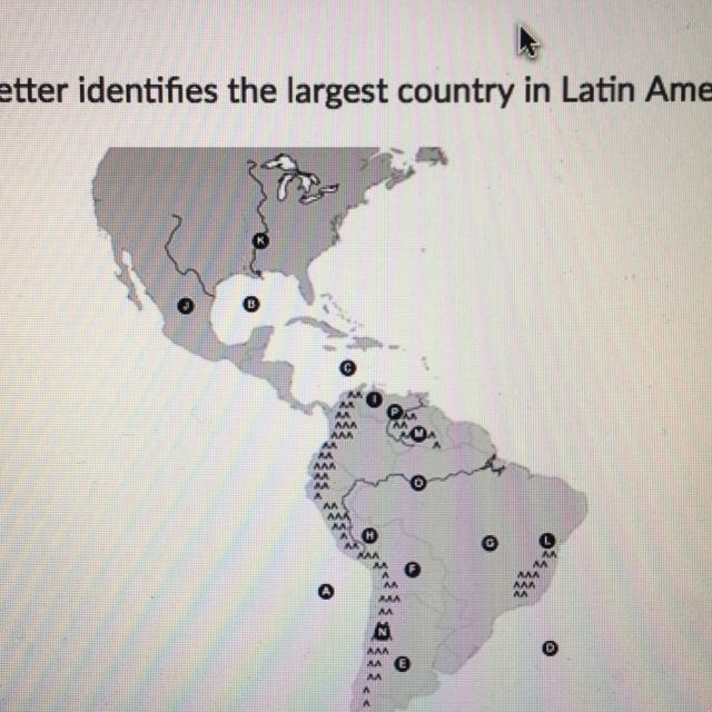 Use the map to choose the correct answer to the question which letter identifies the-example-1