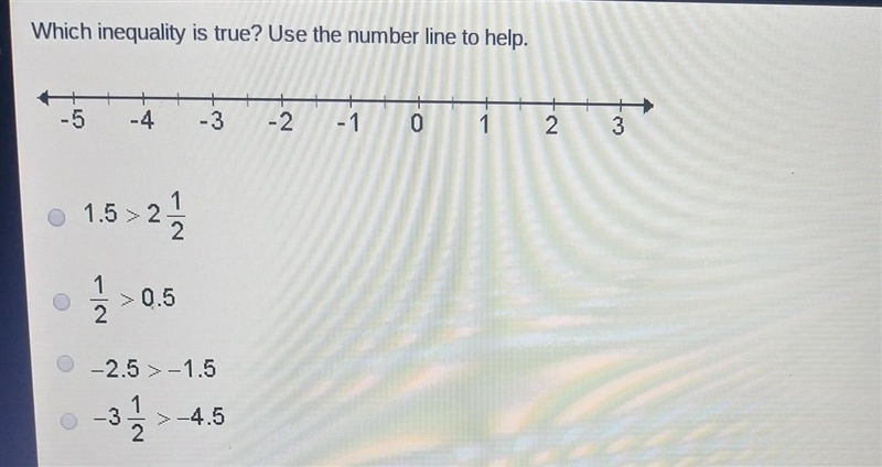 Which inequality is true use the number line to help​-example-1