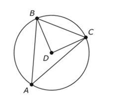 The figure shows ∆ABC inscribed in circle D. If m ∠CBD = 25°, find m ∠BAC, in degrees-example-1