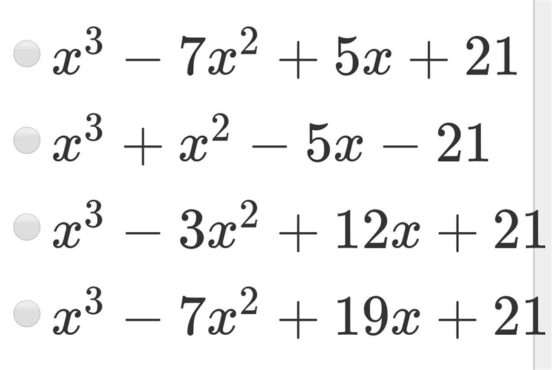 Simplify. (x−3)(x2−4x−7) (PIC)​-example-1