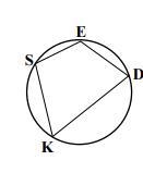 Given: measure of arc ED = 50° m∠EDK = 80° Find: ∠DSK-example-1