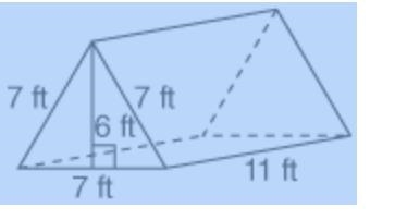 How much fabric is needed to make a tent in the shape of a triangular prism with the-example-1