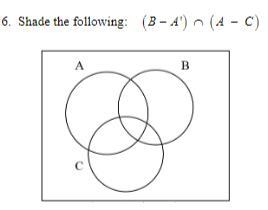 PLEASE HELP ASAP Shade the following: (B - A') intersects (A - C)-example-1