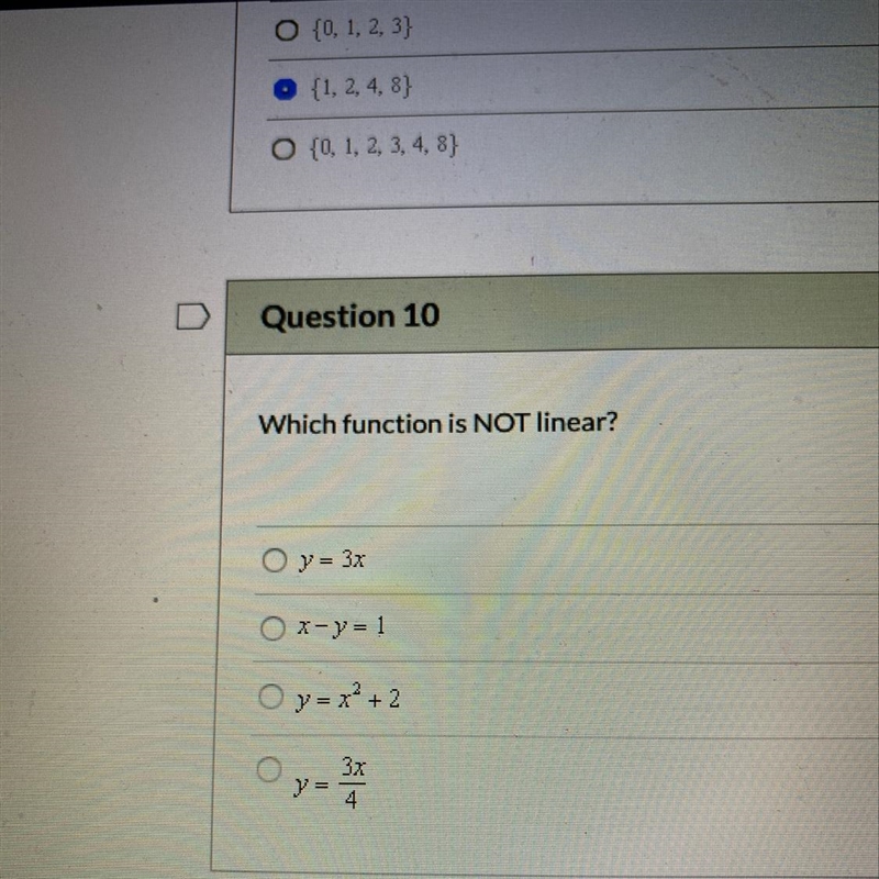 Which function is not linear?-example-1