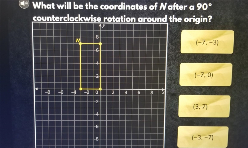 what will be the coordinates of N after a 90° counterclockwise rotation around the-example-1