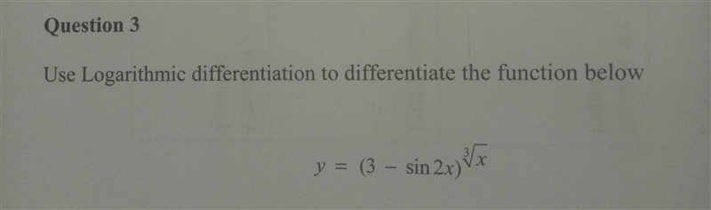 Help! logarithmic differentiation-example-1