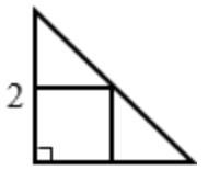 A square is inscribed in an isosceles right triangle with the length of the leg equal-example-1