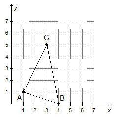 What is the area of triangle ABC? 3 square units 7 square units 11 square units 15 square-example-1