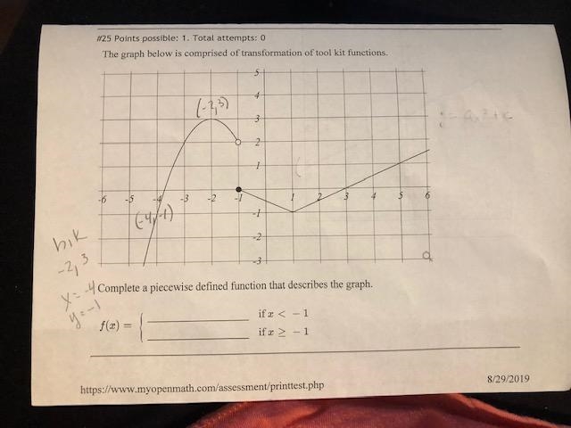 Complete a piecewise function that describes the graph.-example-1