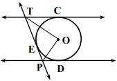 Given: TC , PD , TP tangent to circle k(O) at C, D, and E respectively TC ∥ PD Prove-example-1