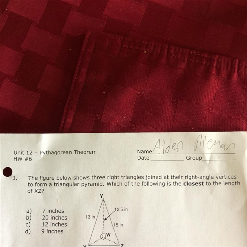 The figure below shows three right triangles joined at their right-angled vertices-example-1