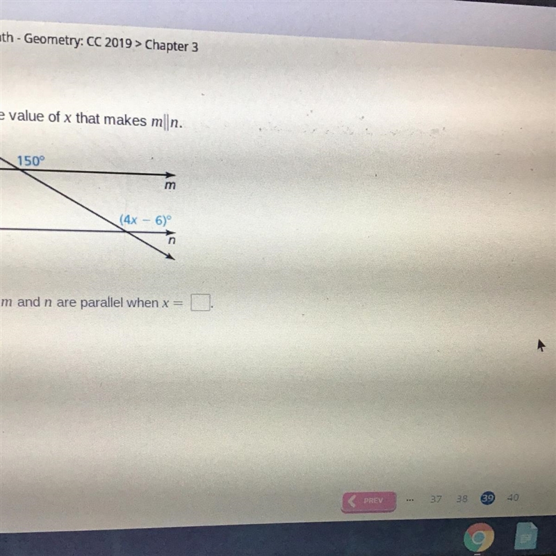 Find the value of x that makes m||n.-example-1