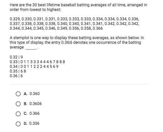 I'd appreciate an answer to this. Here are the 30 best lifetime baseball batting averages-example-1