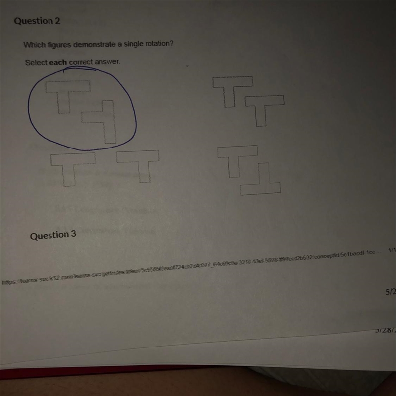 Question 2 Which figures demonstrate a single rotation? Select each correct answer-example-1