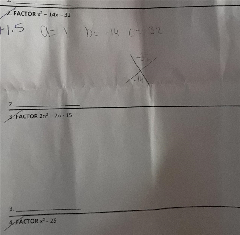 HELP PLEASE factor each polynomial completely using the x-box method. must show work-example-1