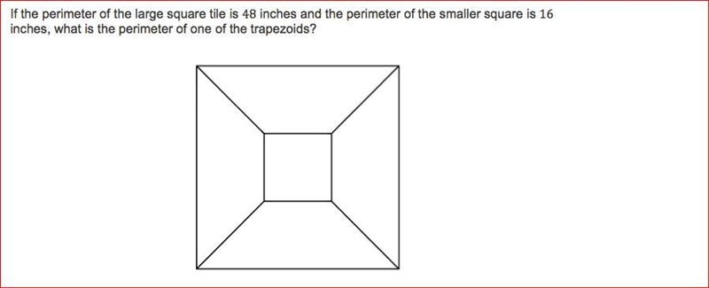 If the perimeter of the large square tile is 48 inches and the perimeter of the smaller-example-1