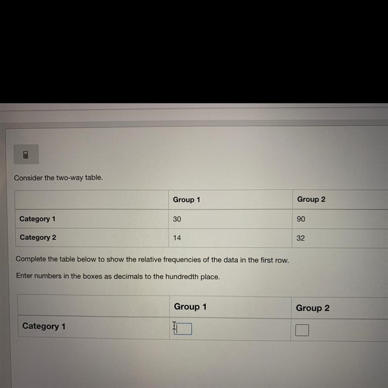 Consider the two way table.-example-1