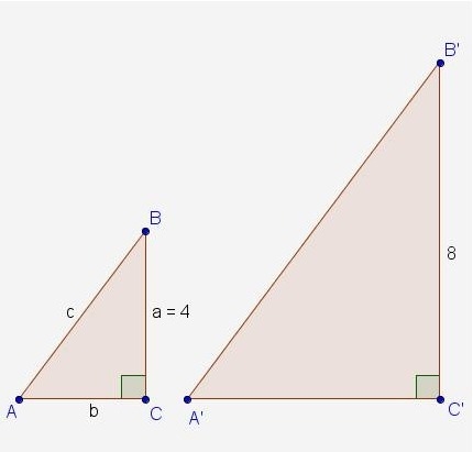 The diagram shows the lengths of corresponding sides of similar triangles A'B'C' and-example-1