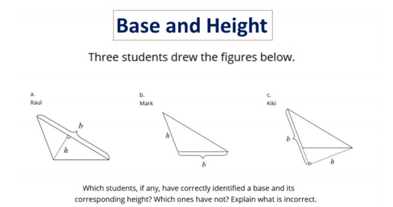 Which students, if any, have correctly identified a base and its corresponding height-example-1