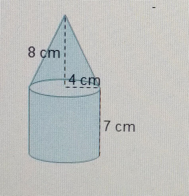 Which expression can be used to find the volume of the cylinder in this composite-example-1