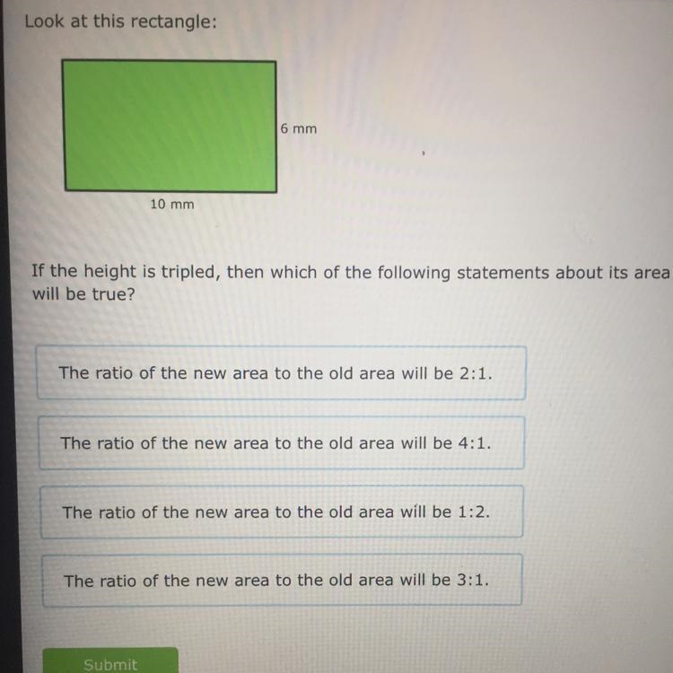 Which of the following statements about its area will be true? Please help asap-example-1