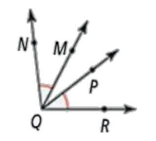 If m < nqm = 2x+8 and m < pqr = x+22 find the value of x-example-1