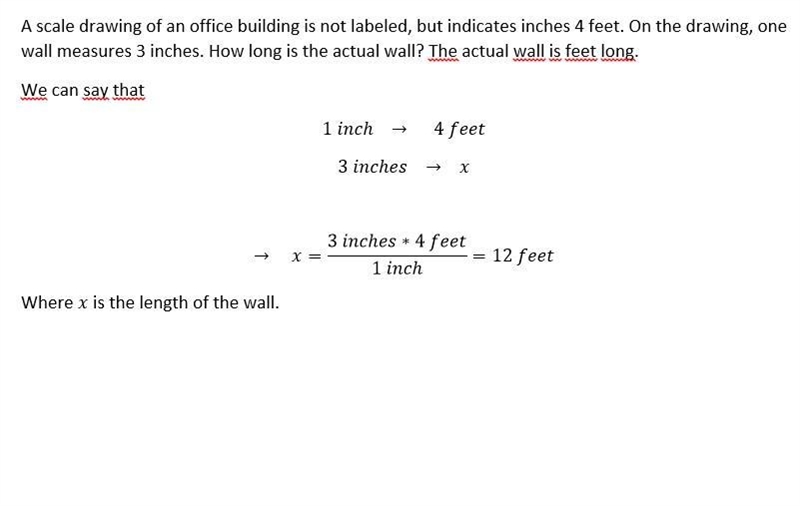 Ascale drawing of an office building is not labeled, but indicates inches 4 feet. On-example-1