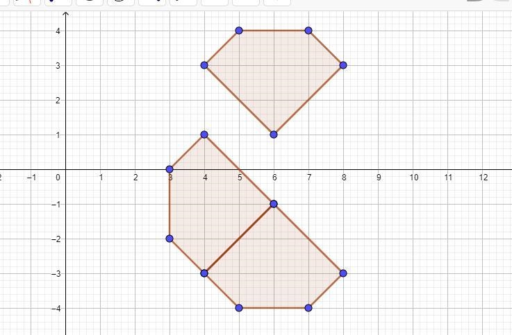 A sequence of two transformations that can be used to show that polygon ABCDE is congruent-example-1