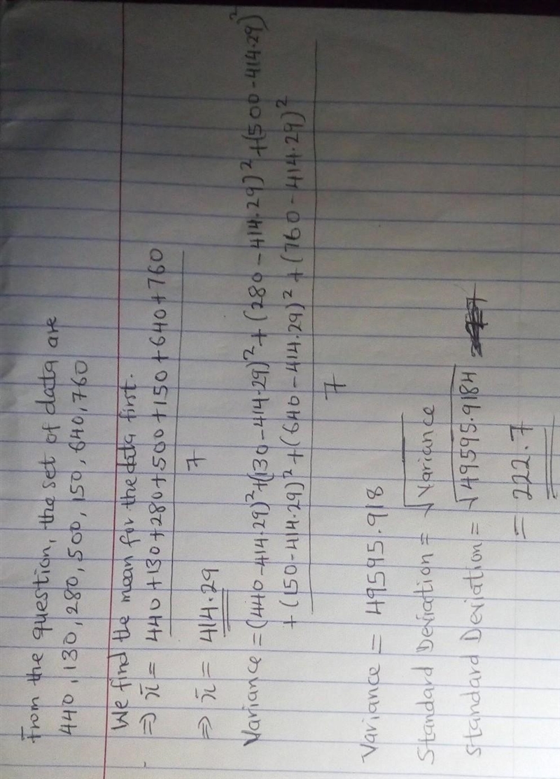 find the variance and standard deviation of the given set of data to the nearest tenth-example-1