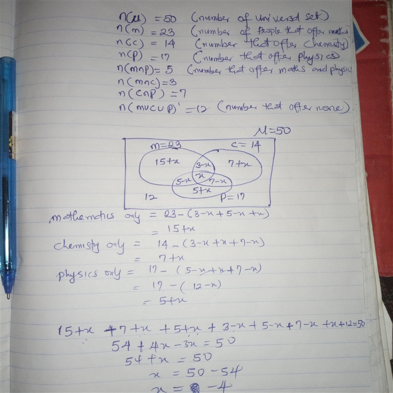 Show that the following data are inconsistent: ‘Of a group of 50 students, 23 take-example-1