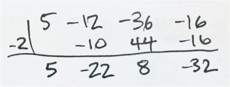 Divide the following polynomial using synthetic division, then place the answer in-example-1