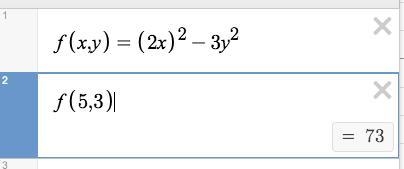 Evaluate the exponential expression: (2x)2−3y2=___, if x = 5 and y = 3. -125 -73 125 73-example-1