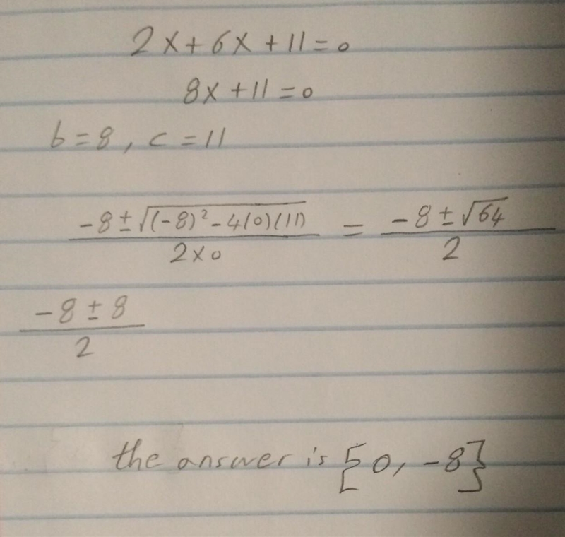 Solve x2 + 6x + 11 = 0 (quadratic equation)-example-1