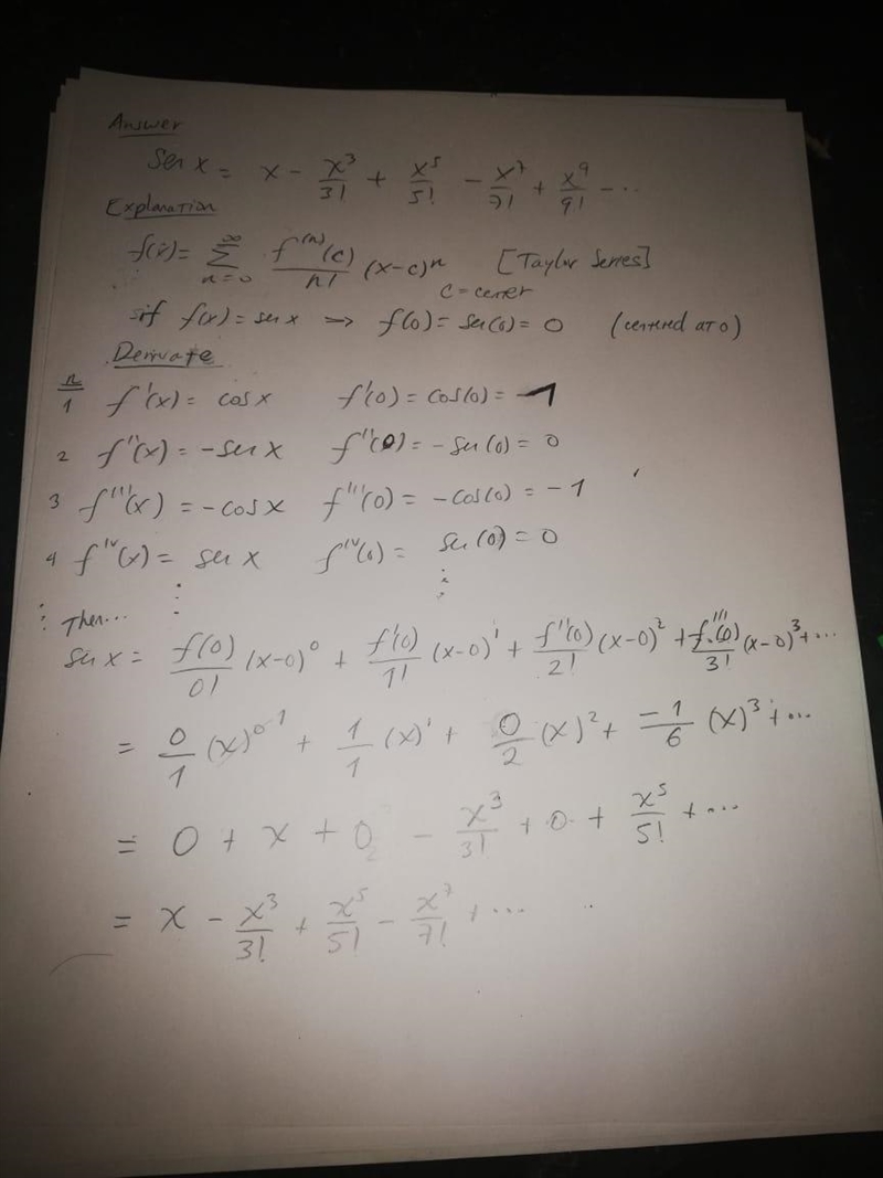 Write the Taylor Series for f(x) = sin (x)center 4x^4+3x^3+2x^2 x 8 centered at a-example-2