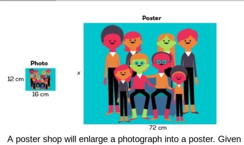 A poster shop will enlarge a photograph into a poster. Given the size of the photograph-example-1