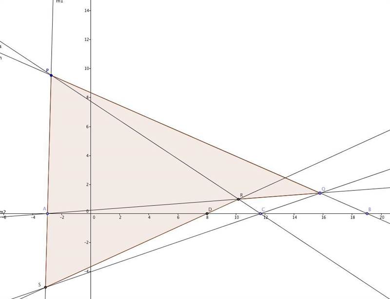 ("The complete Quadrangle Experiment") Draw a line ` and label three points-example-2